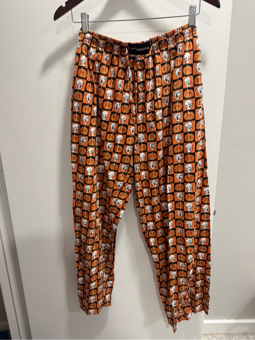 Vtg Joe Boxer Halloween Skull Pumpkin Pajama Pants Small